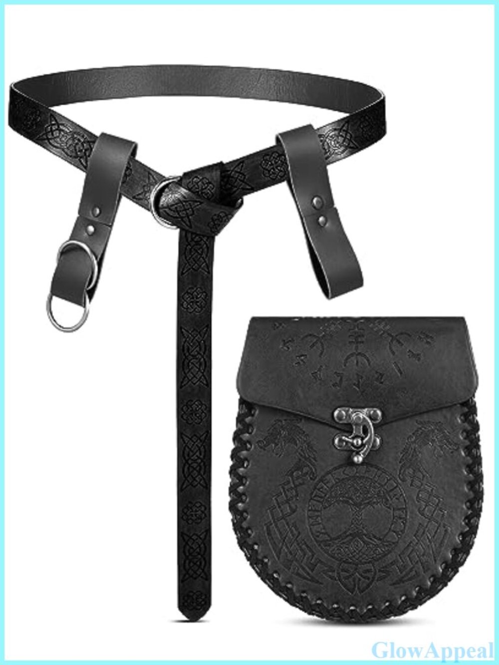 PU Leather Medieval Viking Belt Pouch Renaissance Cosplay Accessories